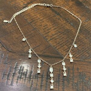 Dazzling Gold Necklace with Crystal Drops